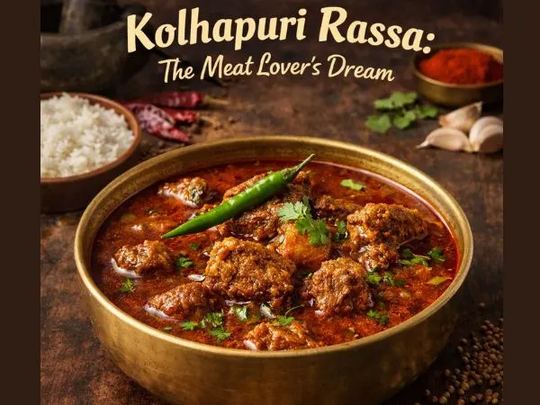 Kolhapuri Rassa with spices and rice