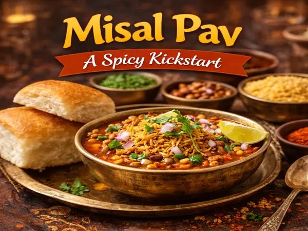 Misal Pav with spicy accompaniments