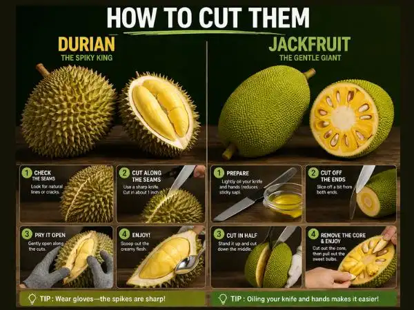 How to Cut Durian vs Jackfruit